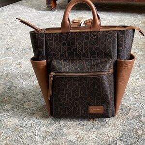 Calvin Klein Signature Brown and Black Backpack